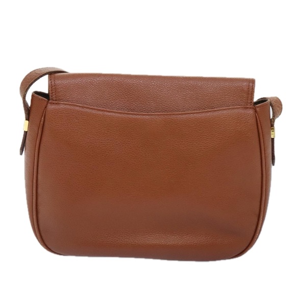 SAINT LAURENT Shoulder Bag Leather Brown Gold Auth 93349 - Picture 2 of 16